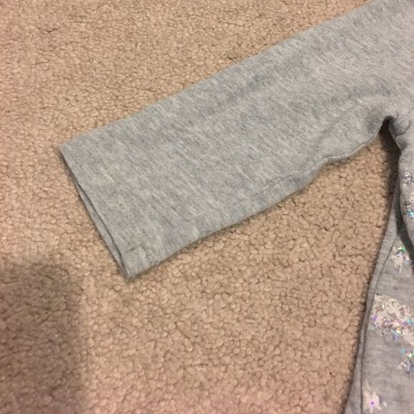 Crewcuts Grey Glitter 3/4 Sleeve T-Shirt - Picture 4 of 6